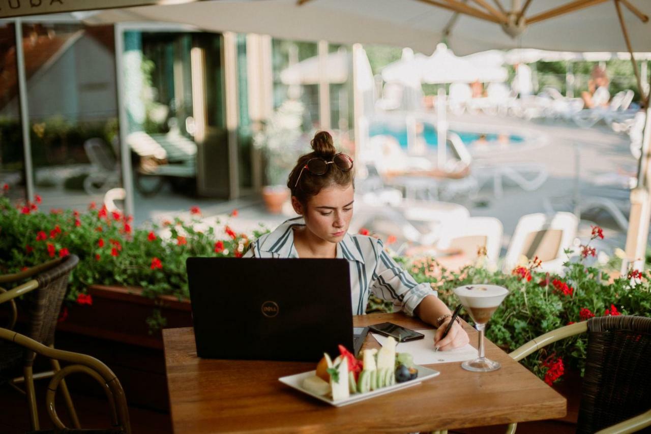 Hotel Premier Aqua - Adults Only Vrdnik Luaran gambar A woman working remotely